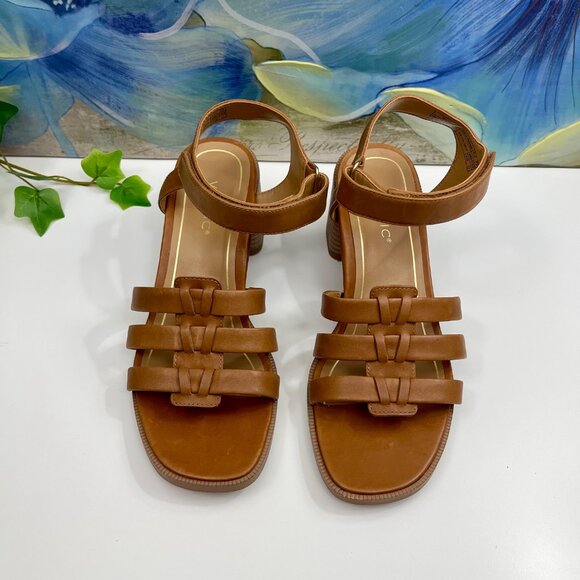 Vionic Maisy Block Heel Strappy Sandals in Tan Size 6 - Picture 8 of 16